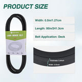 144959 Deck Belt for Craftsman 1/2 Inch x 95 Inch Mower Drive Belts for Husqvarna Poulan AYP Craftsman LT1000 LT2000 LT3000 Lawn Mowers Durable Aramid Cord Replaces OE# 532144959 144959D 21547027 24690