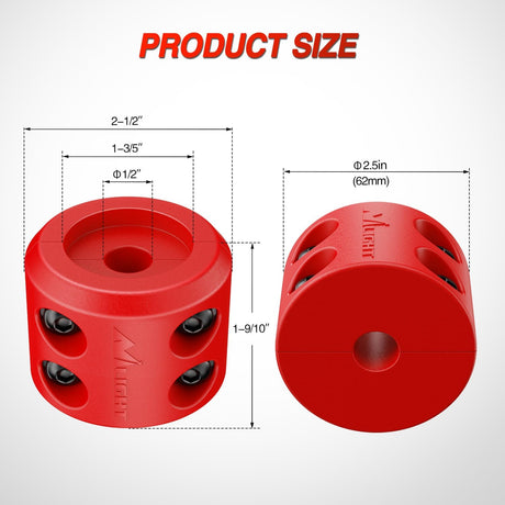 Winch Stopper for ATV UTV Truck SUV Winch Cable Hook Rubber Stopper Protects Towing Hook Synthetic Rope Winch Accessories Rope Line Saver with Stainless Steel Screws and Nuts Allen Wrenc, Red