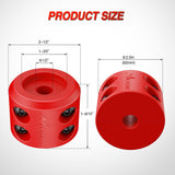 Winch Stopper for ATV UTV Truck SUV Winch Cable Hook Rubber Stopper 2 Pack Protect Towing Hook Synthetic Rope Winch Accessories Rope Line Saver with Stainless Steel Screws Allen Wrenc, Red