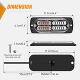 4PCS 24LED Emergency Strobe lights 12V 24V Red Blue Surface Mount Grille Hazard Safety Warning Light Sync Feature Side Flashing Marker Flash for Car Truck Campers