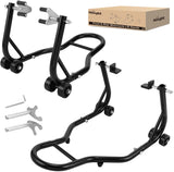 Universal Motorcycle Stand Lift 850lbs Front Rear Combo Stand Lift Stand Front Wheel Fork Stand Rear U+L Fork Swingarm Spool Stand for Most Yamaha Honda Kawasaki Suzuki Motorcycles