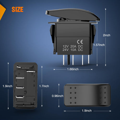 3 Way Switch On Off Toggle Rocker Control a Single Load from Two Separate Locations 12V 24V Waterproof 3-Way Switches for RV Camper Can-Am ATVs UTVs Cars Trucks