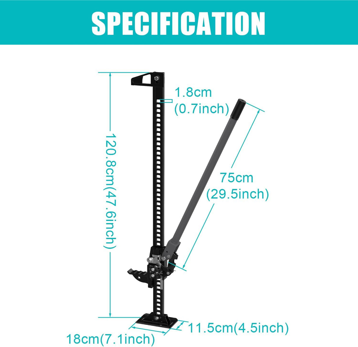 Farm Jack, 48 inch Utility High Lift Ratcheting Off Road Jack for Truck/SUV/ATV/CAR, 7000 lbs/3 Ton Capacity