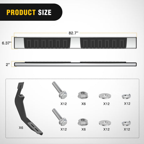 Running Boards for 2015 2016 2017 2018 2019 2020 2021 2022 2023 2024 2025 Chevrolet Colorado/GMC Canyon Crew Cab 4 Full Size Doors 6 Inch Stainless Steel Bolt-on Side Step Nerf Bars