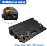 Portable Plastic Curb Ramps - 3.9 Inch Rise Interlocking Threshold Ramp for Scooter Wheelchair Motorcycle Dolly, Lightweight 2 Pack