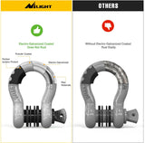3/4 Inch D Ring Anti-Theft Shackle Tow Hook Jeep Truck SUV ATV UTV | Off Road Recovery Gear 19T 41,887 lbs Break Strength 4.75T WLL Rust-Resistant Anti-Rattle Isolators Heavy Duty Grey 2pack