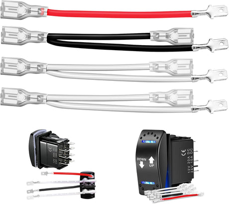2 PCS 7 Pin Rocker Switch Jumper Wires Set for 7Pin Toggle On/Off Rocker Switch Wiring fot Automotive Polaris Ranger RZR ATV Console Switch Install 1 Set Switch Not Included