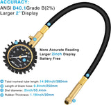 Tire Pressure Gauge 100PSI Heavy Duty Large 2 Inch Glow Dial ANSI B40.1 Certified Air Chucks Accurate Reading with Extended Hose for Truck Semi Truck ATV Motorhome Cars & RV Accessories