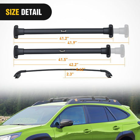 Roof Rack Cross Bars Compatible with Subaru Outback Wilderness 2022 2023 2024 with Side Rails, Adjustable Aluminum Less Wind Noise Car Crossbars for Cargo Carrier Luggage Kayak Tent Snowboard