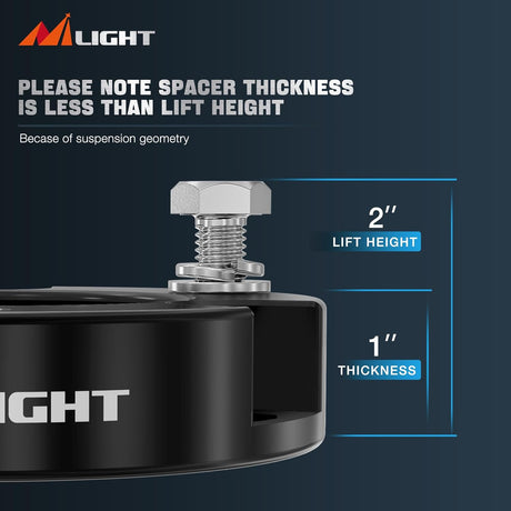 2 Inch Tundra Leveling Lift Kit for 4x4 4x2 2007-2022 TUNDRA 2WD 4WD Front Raise Suspension Strut Spacers Nilight