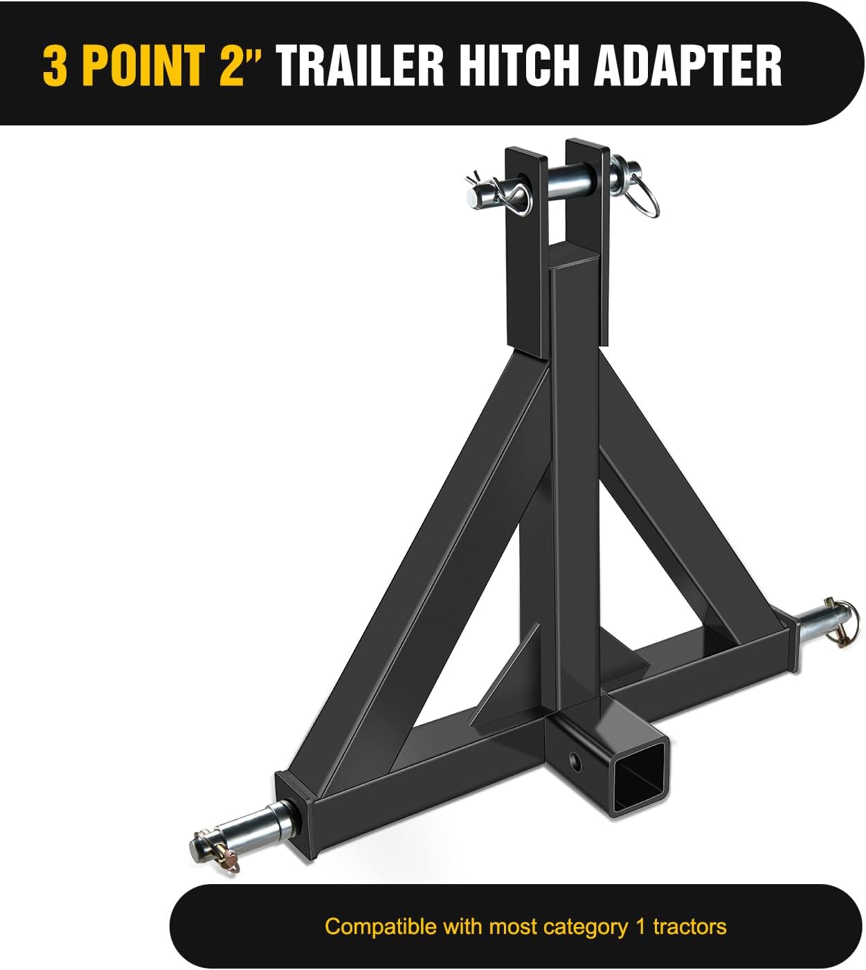3 Point 2" Trailer Hitch Kit For Category 1 Heavy Duty Tractor Nilight