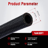 4AN 20FT CPE Fuel Hose Kit with 12PCS AN4 Fittings&Hose Separators | CPE Nylon Stainless Steel Braided Oil Gas Diesel Fuel Hose End Fitting Kit for Transmission Oil Cooler Vacuum Lines