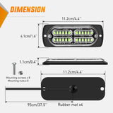 4PCS 24LED Emergency Strobe lights 12V 24V Green Surface Mount Grille Hazard Safety Warning Light Sync Feature Side Flashing Marker Flash for Car Truck Campers