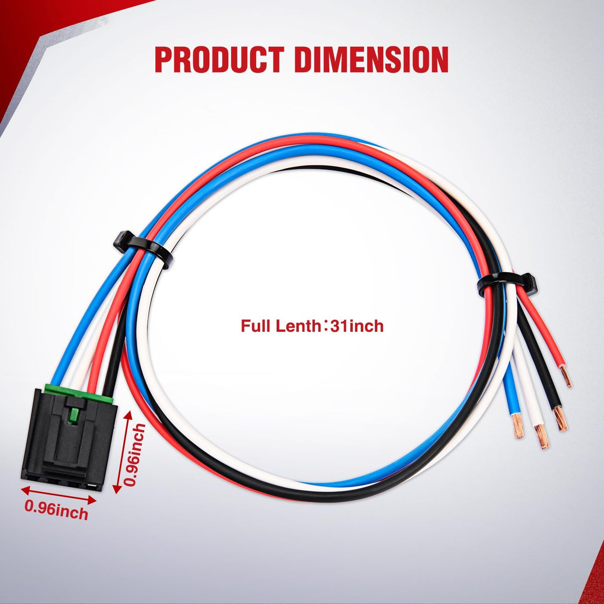 Wiring Harness Kit Brake Controller Wiring Harness Adapter for Tekonsha Reese and Draw-Tite Trailer Brake Controller Side Plug 31-Inches Towing Hitch Trailer RV