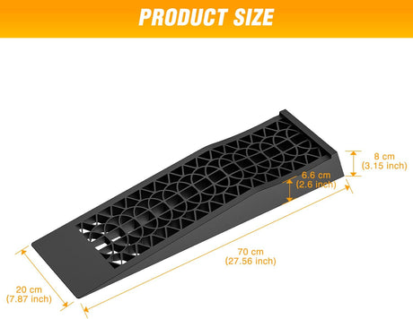 Low Profile Car Ramps, Portable Drive on Service Ramp for Support Jack Vehicle Maintenance, 10,000lb GVW Capacity, 2 Pack