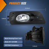 Fog Lights Assembly Compatible with 2006 2007 Honda Accord Sedan 4 Door w/H11 12V 55W Bulbs Clear Lens Driver and Passenger Side