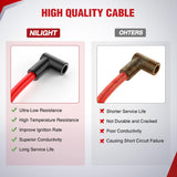 Spark Plug Wire 10.5 mm 90 Degree Boots High Performance Ignition Wire Compatible with Chevy SBC BBC 305 350 454 Electronic V8 Engine with HEI Distributor