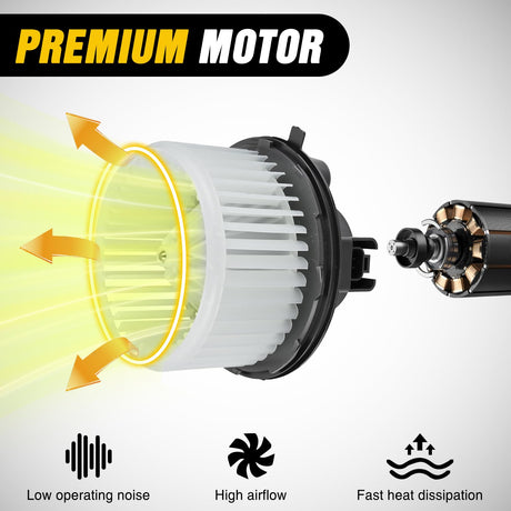 Front Blower Motor for Chevy Tahoe 2007 2008 2009 2010 2011 2012 2013 2014, Silverado, Avalanche, Suburban, GMC Yukon, Sierra, Cadillac Escalade - Replaces 22741027, 700164