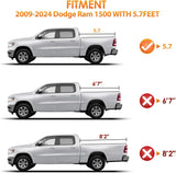 Truck Bed Tonneau Cover Hard Tri-fold Compatible with 2009-2025 Dodge Ram 1500 2020 2021 2022 2023 2024 2025-5.7ft