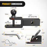 3 in 1 ATV UTV Multi Hitch Mount with 2 Inch Receiver 1-7/8 inch Ball Hitch Rated 2000 LBS Winch Strap Loop Rated 5000 LBS