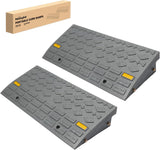Curb Ramps 2 Pack, 3.9 inch Rise Durable Plastic Threshold Driveway Step Ramp for Scooter, Bikes, Motorcycle, Dolly, Lawn Mower