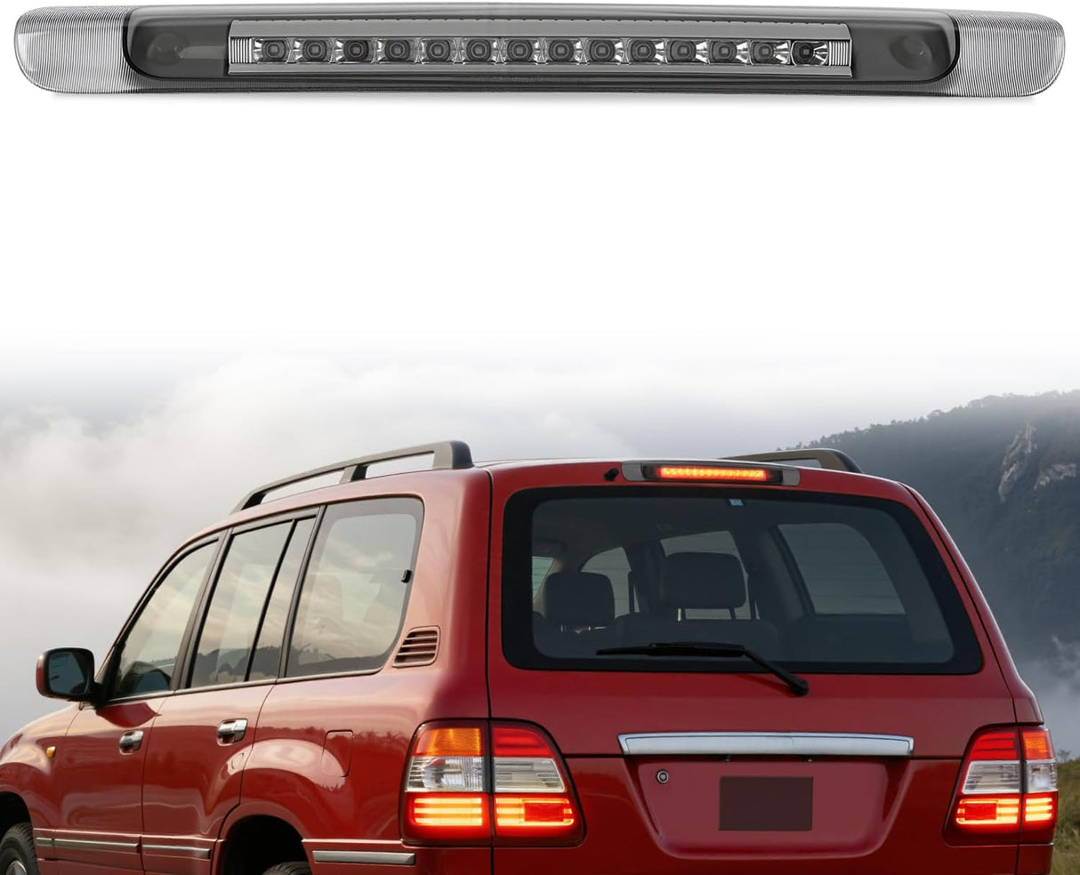 Third Brake Light for Toyota Land Cruiser 1998-2007, Smoked Lens | for Toyota Land Cruiser 1998 1999 2000 2001 2002 2003 2004 2005 2006 2007, High Mount 3rd Stop LED Car Rear Cab Center Lamp