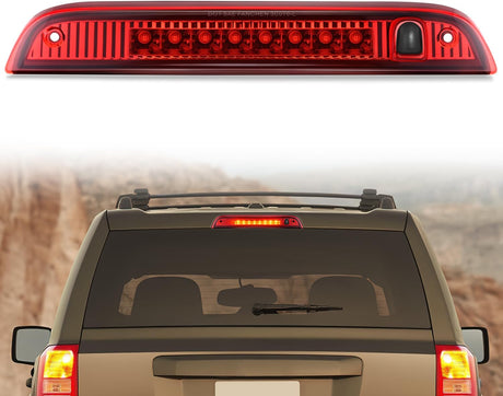 Third Brake Light Tail High Mount 3rd Stop Lights Red Lens Compatible with Jeep Patriot 2007 2008 2009 2010 2011 2012 2013 2014 2015 2016 2017 Van SUV Rear Center Cab Lamp
