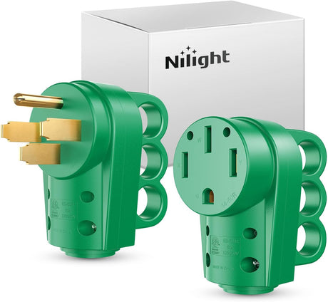 50 Amp RV Male and Female Plug Set Heavy Duty14-50P 14-50R Receptable 125V/250V Volt ETL Listed for Electrical Camper Caravan Motorhome Van Trailer