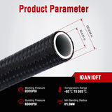 10AN 10FT PTFE Stainless Steel Braided Fuel Line Hose Only | Compatible with E85 PTFE Teflon EFI Fuel Line Universal for LS Engines & Automotive Racing Applications