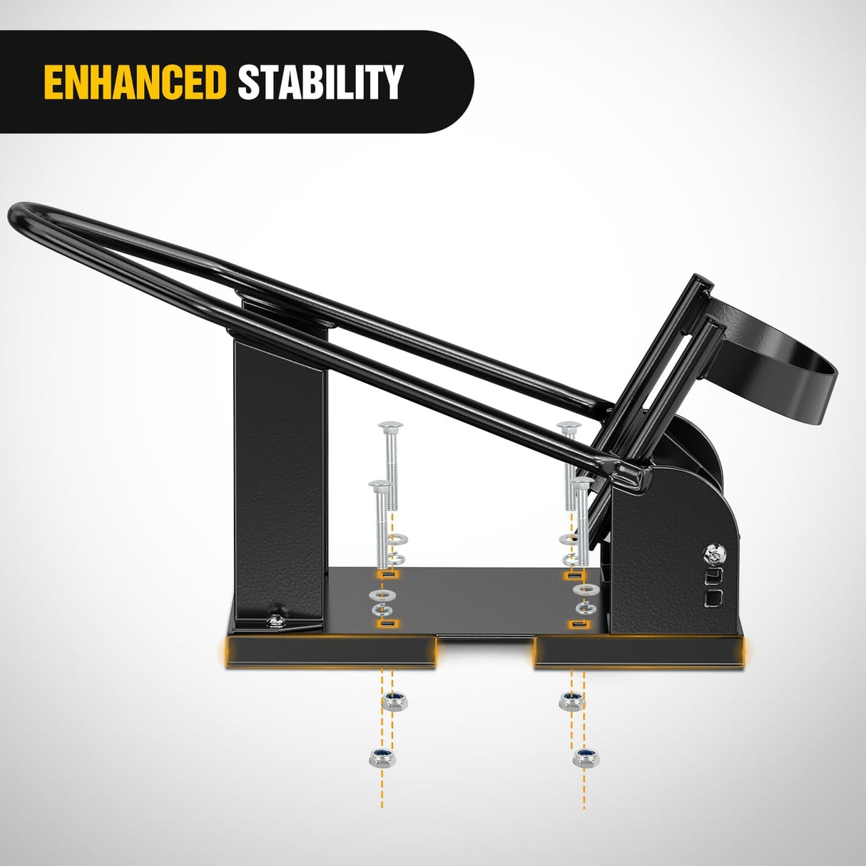 Motorcycle Wheel Chock 1800 lbs Capacity Wheel Cradle Holder Heavy-Duty Standard Steel Motorcycle Front Wheel Stand with 3 Adjustable Holes for 15 Inch-21 Inch Off-Road Motorcycles Black