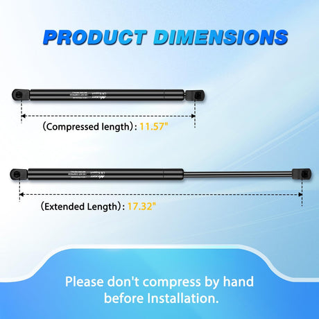 Hood Gas Struts Lift Supports 4339 for 2000-2005 Ford Excursion 1999-2005 Ford F-250 F-350 F-450 F-550 Super Duty Spring Shocks 18 Inch, 2PCS Set Rod