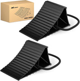 Wheel Chocks, Heavy Duty Wheel Stopper for Car, Truck, RV, Trailer, Caravan, Motorcycle, 8.7 Inch x 4.8 Inch x 4.2 Inch, 2-Pack(Black)