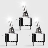 3PCS White LED Toggle Switches 12V 20A 3 Pin 2 Position ON Off SPST Heavy Duty Rocker Switch for Auto Car Marine RV Vehicles Truck Boat Dash