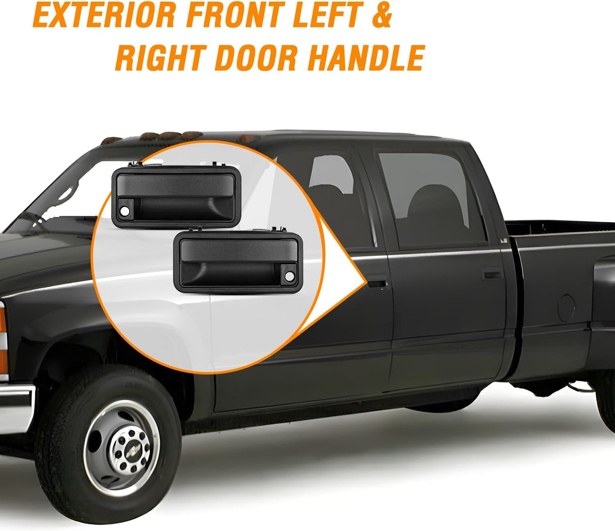 2PCS Exterior Car Door Handle Front Left Right with Lock Cylinder for 1988 89 90 91 92 93 94 Chevy,1992-1994 GMC Yukon C1500 C2500 C3500 K1500 K2500 K3500 Replaces#15742229,15742230,GM1310172