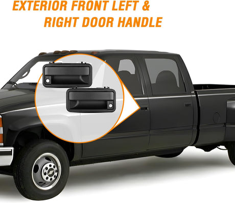 2PCS Exterior Car Door Handle Front Left Right with Lock Cylinder for 1988 89 90 91 92 93 94 Chevy,1992-1994 GMC Yukon C1500 C2500 C3500 K1500 K2500 K3500 Replaces#15742229,15742230,GM1310172