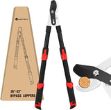 26-33 Inch Extendable Bypass Loppers for Tree Trimming Heavy Duty Powerful Gear Tree Trimmer w Non-slip Handle Sharp Steel Blade up to 1.8 Inch Cut Capacity Branch Cutter Chops Thick Branches Ease
