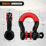 Kinetic Recovery Tow Rope Kit with 3/4 Inch Anti-Theft D-Ring Shackles 1 Inch x 30ft Heavy Duty Offroad Tow Rope Snatch Strap Towing Strap kit 48,000LBS for UTV ATV SUV Truck Car Jeep Tractor