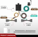 4 Pin Trailer Wiring Harness Kit 55585 Vehicle Standard 4 Way Connector Custom for 2006 2007 2008 2009 2010 2011 2012 2013 2014 Honda Ridgeline Simple Fit Hitch