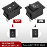10PCS Mini ON/Off Rocker Switch 2 Pin SPST 12V 20A 125V 10A Toggle Switch Kit with 20PCS Wires KCD1 T125 for Car Truck Boat Marine Off-Road RV Household Appliance