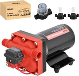 RV Water Pump 12v Diaphragm Pump 6.0 GPM 70 PSI with Pressure Switch & Strainer 12 Volt DC Heavy Duty Camper RV Pump Upgrade Self-Priming Low Noice for RV Marine Yacht Caravan Camper Trailer
