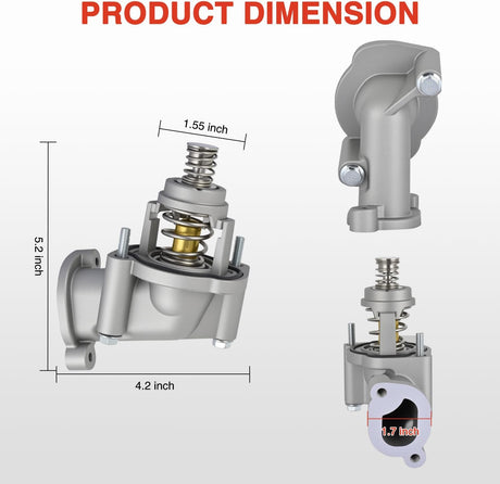 Aluminium Thermostat Housing Assembly Fit for Cadillac ATS CT6 CTS 2016-2019 CT5 20-23 Chevy Camaro Colorado 16-22 GMC Canyon 17-22 Engine Coolant Thermostat Housing for Car 15-81889 12678784
