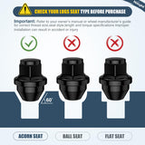 20PCS M14x1.5 Lug Nuts Compatible with 2015-2023 Ford Mustang/Edge | for 2020-2023 Explorer 2022-2023 Maverick One-Piece Solid Black Steel OEM Factory Wheel Nuts Replace