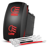 High Low Beam Headlights Rocker Switch Toggle On/Off/On DPDT 7Pin 12V 24V High/Low Jumper Wires for Cars Trucks Caravans Trailer Tractor RV SUV ATV UTV,2 Years Warranty