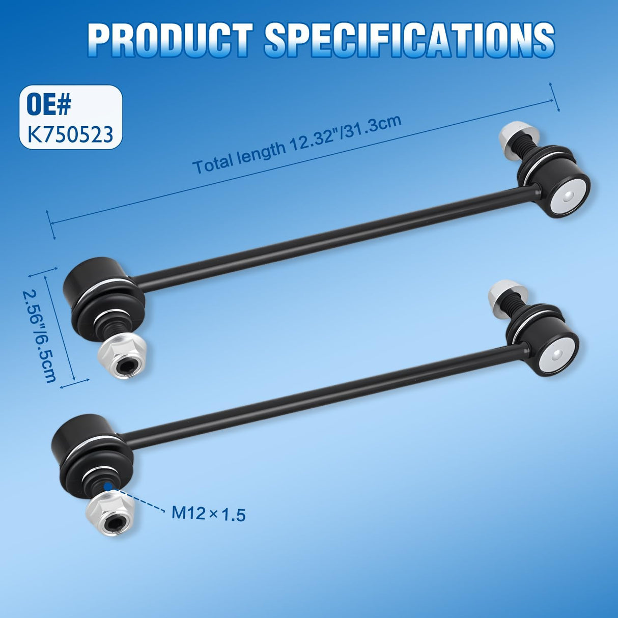 K750523 Front Sway Bar Links for Hyundai Accent 2012-2018 | for 2012 2013 2014 2015 2016 2017 2018 Accent 2013-2016 Elantra 2012-2020 Kia Forte Rio Soul Driver and Passenger Side