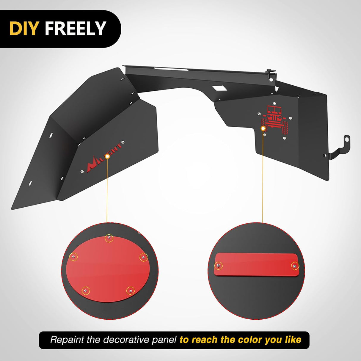 TJ Front Inner Fender Liners Fit for 1997 1998 1999 2000 2001 2002 2003 2004 2005 2006 Jeep Wrangler TJ & LJ, 2PCS Offroad Powder Coated Steel Splash Mud Guard Wheel Well Liner Covers