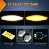 Motorcycle Driving Lights 2.5 inch White Amber Spot Beam Fog Light LED Pods IP67 Waterproof Auxiliary Offroad Lighting for Motorbike Dirt Bike e-Bike Scooter Snowmobile ATV UTV SUV Truck
