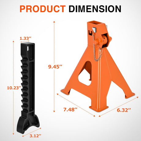 2 Ton Jack Stands, Double Locking Heavy Duty Steel 4,400 lbs Capacity, Adjustable 10.6 Inch-16.2 Inch Height for SUV Sedan Pickup Light Truck, 2 Pack
