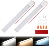 LED Interior Light Bar 2PCS 16.5 Inch Dimmable Strip Lights | Three Color Dimmable Lighting with Memory Function 168 LEDs and 12V to 30V Compatibility for RV Enclosed Cargo Trailer Boat