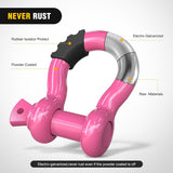 2 Pack 3/4 Inch D-Ring Shackle with 7/8 Inch Screw Pin 41,887lbs Break Strength, Heavy Duty Off Road Recovery Shackle with Isolators Washers for Use with Tow Strap, Winch, Off-Road Jeep Truck Vehicle