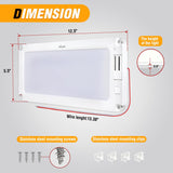 LED Interior Light 4PCS 12.5 Inch 3 Color Ceiling Light | 96LEDs with Dimmable 3100K to 6500K Lighting Memory Function and 12V-30V Compatibility for RV Enclosed Cargo Trailer Van Boat